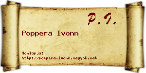 Poppera Ivonn névjegykártya